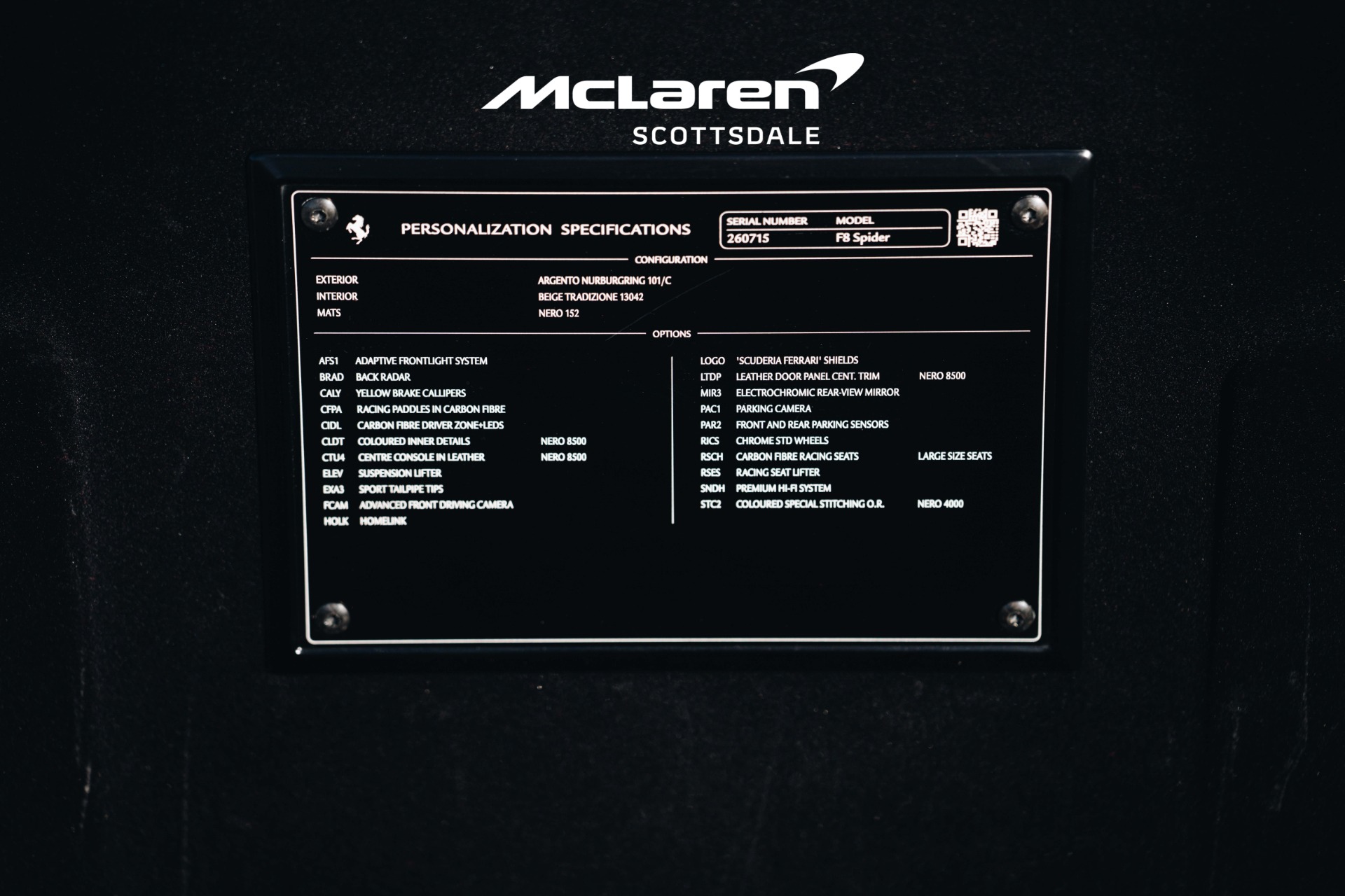 Used 2021 FERRARI F8 SPIDER For Sale (Sold) | McLaren Scottsdale
