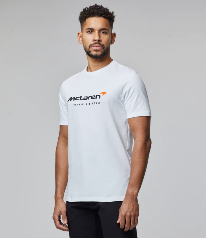 Mens McLaren Formula 1 Team T Shirt WHITE BLACK ORANGE McLaren Scottsdale